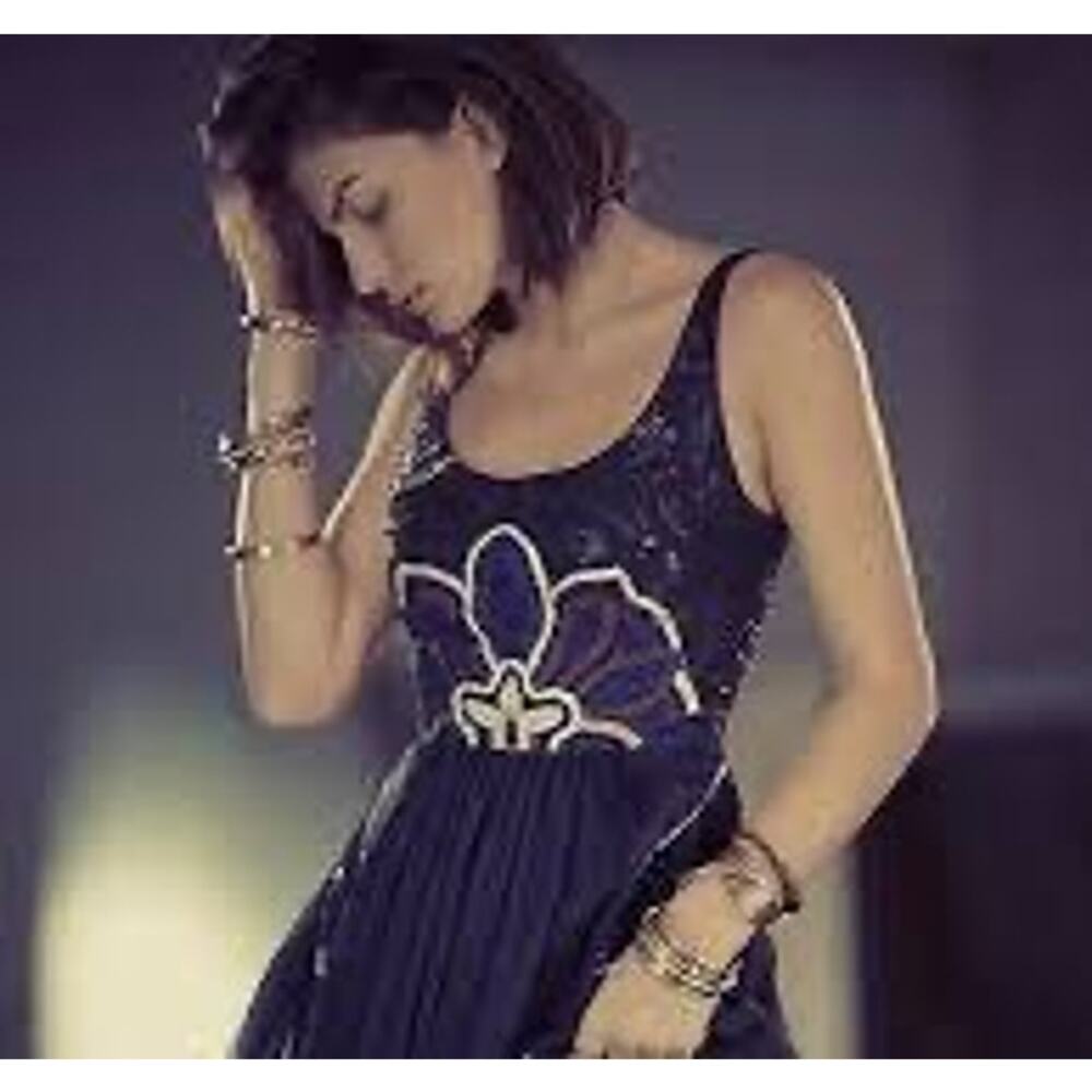 FREE PEOPLE LOTUS POND EMBELLISHED FIT & FLARE DRESS PURPLE NWOT Sz:XS Ret$400‎